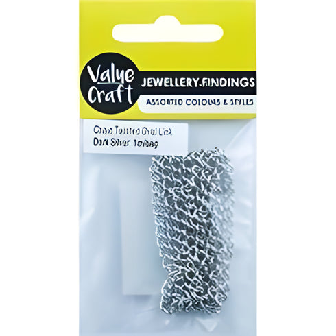 Dark Silver Colour Twisted Oval Link Chain